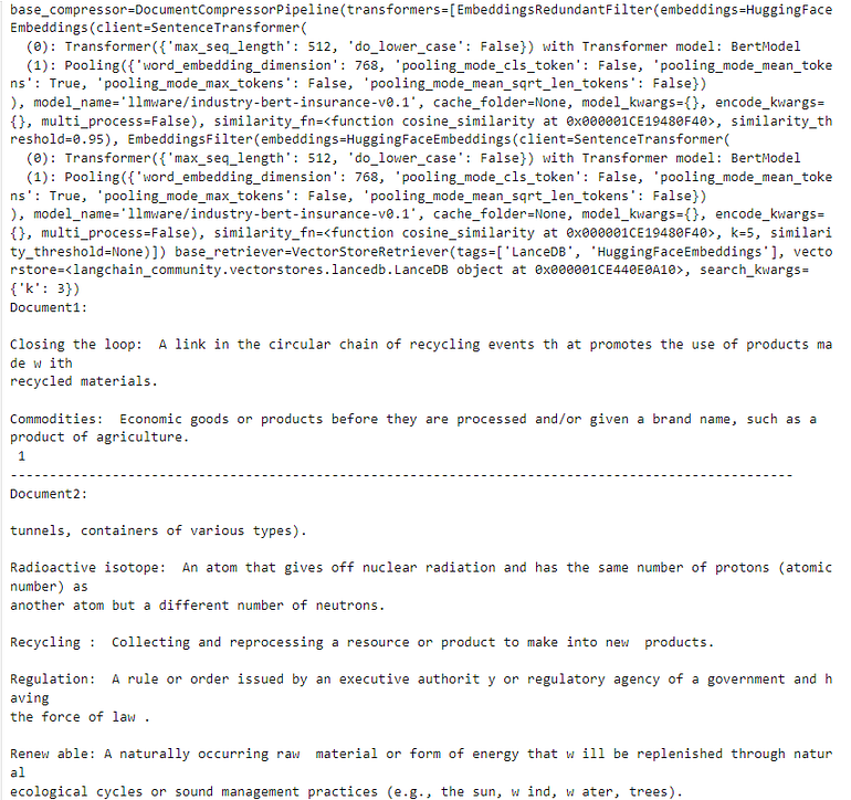 Compression pipeline results