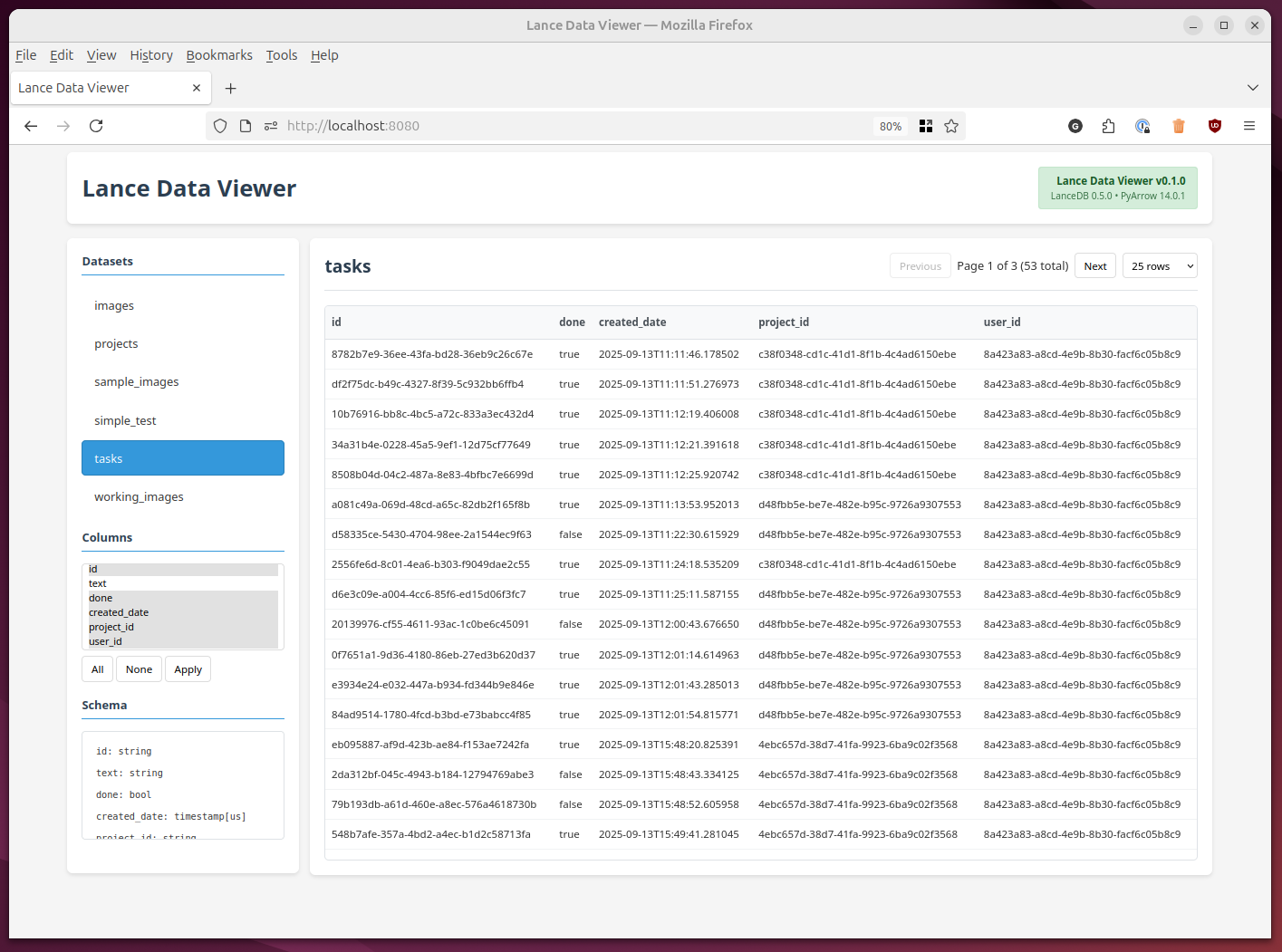 Lance Data Viewer Screenshot
